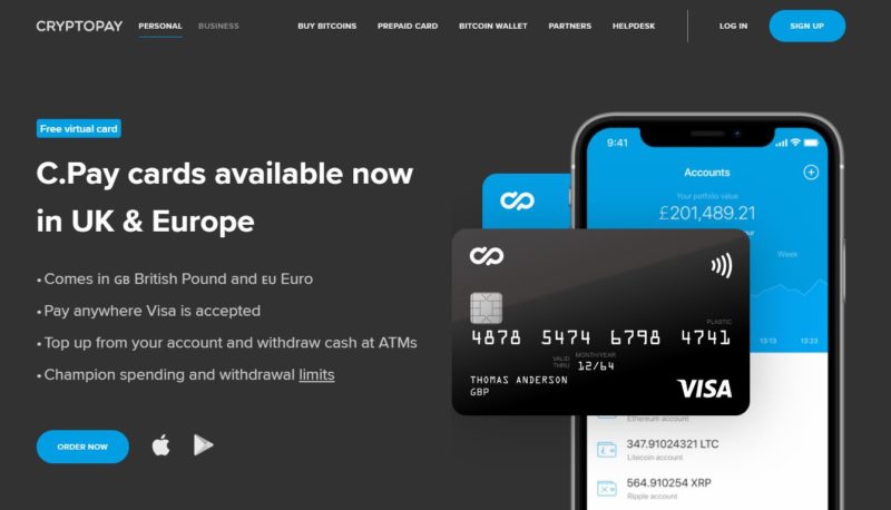 Cryptopay home page