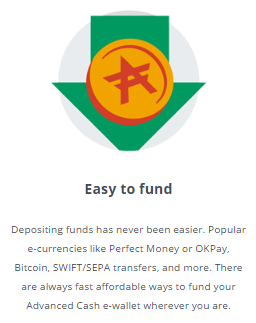 AdvCash easy to fund