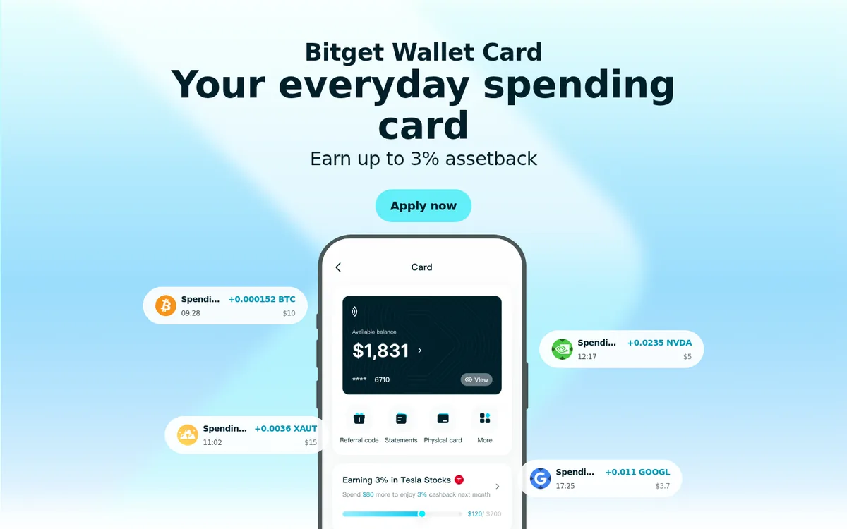 Screenshot: Bitget Card homepage