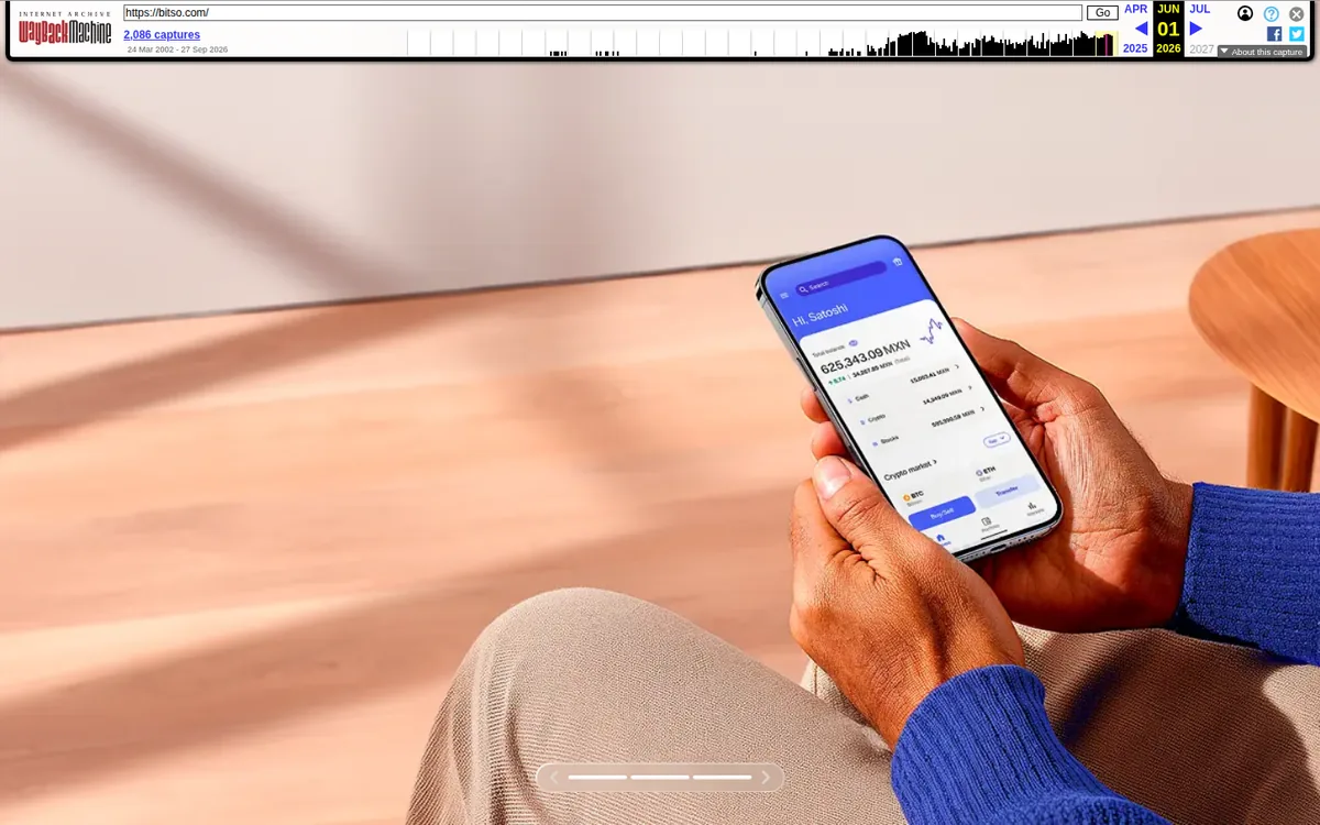 Screenshot: Bitso Card homepage