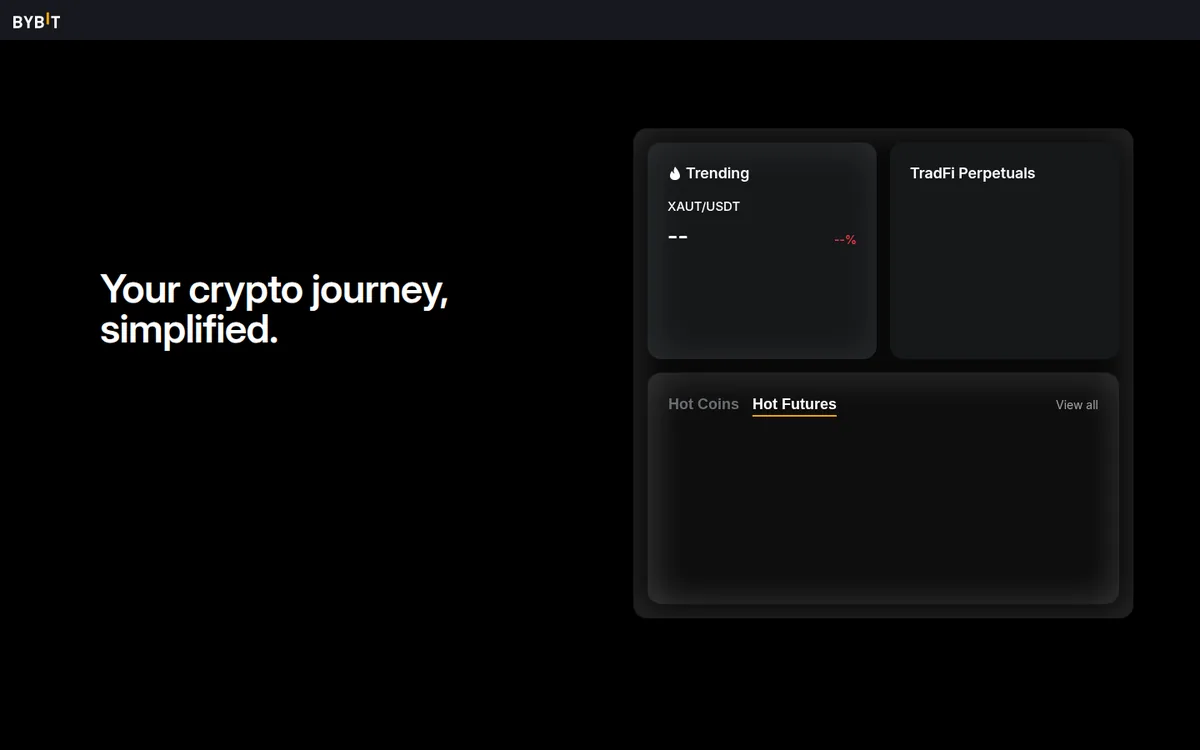 Screenshot: Bybit Card homepage