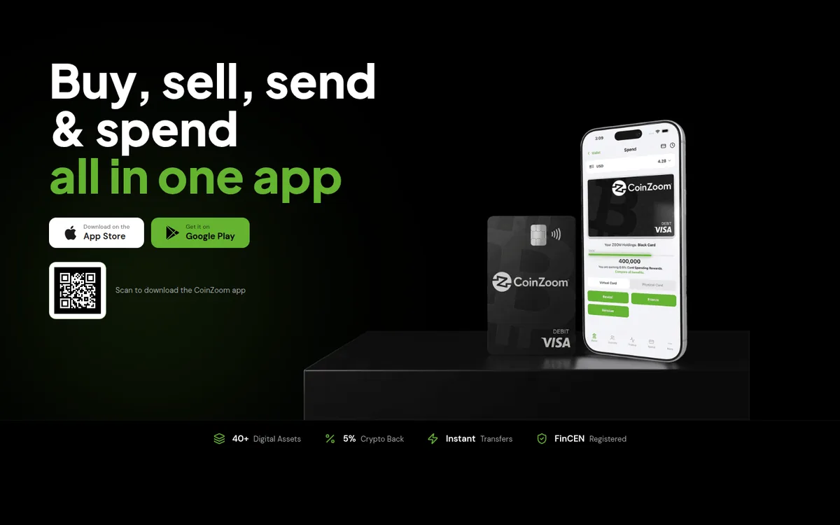 Screenshot: CoinZoom ZoomMe Card card page