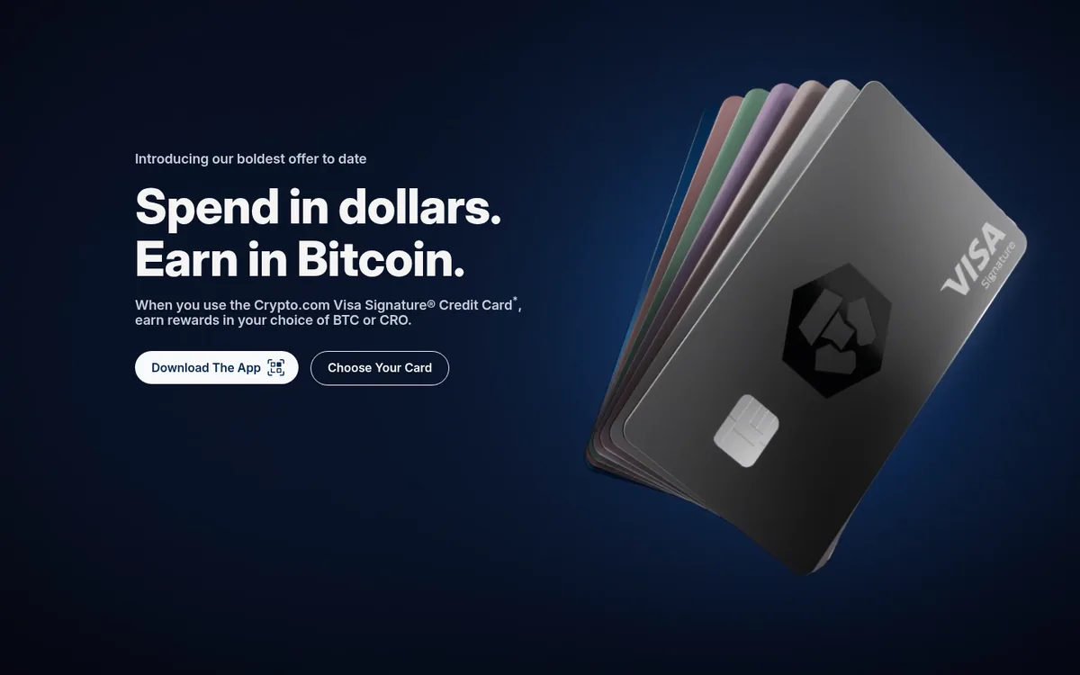 Screenshot: Crypto.com Visa Signature Credit Card homepage