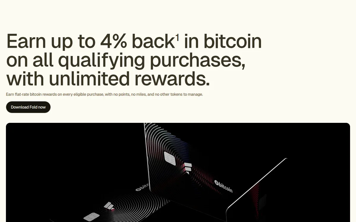 Screenshot: Fold Bitcoin Credit Card card page