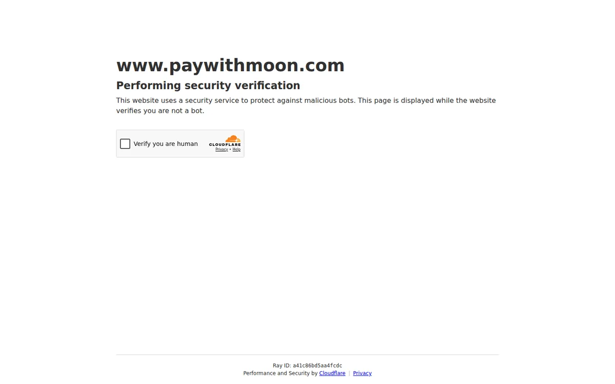 Screenshot: Moon homepage