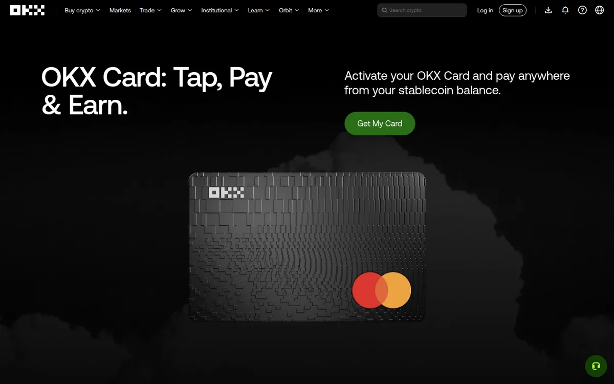 Screenshot: OKX Card card page