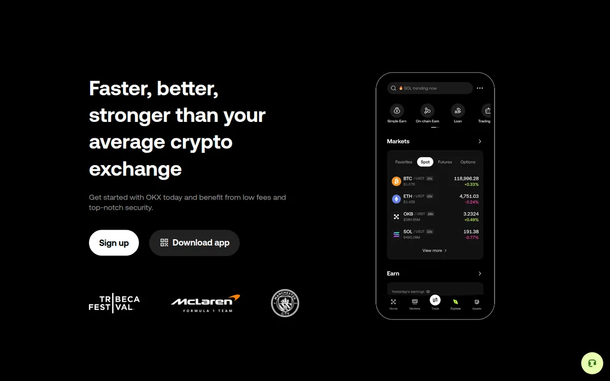 Screenshot: OKX Card homepage