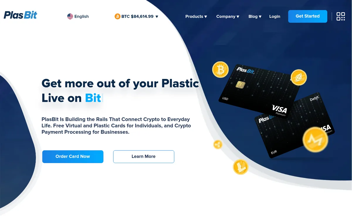 Screenshot: PlasBit homepage