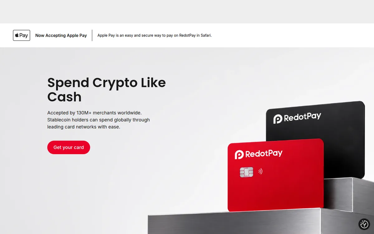 Screenshot: RedotPay card page