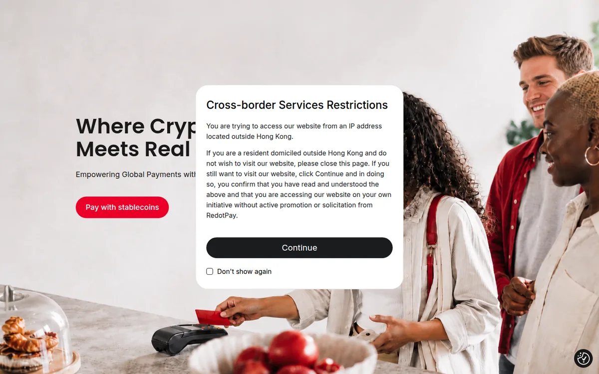 Screenshot: RedotPay homepage