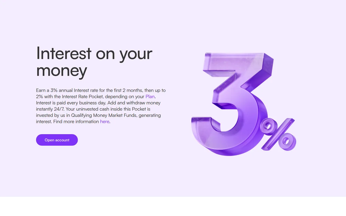 Screenshot: Vivid Money card page